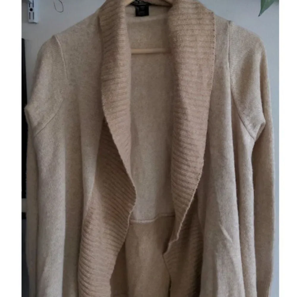 Love Stitch Cardigan Sweater Lagenlook Boho Drape Angora Knit Waterfall Small